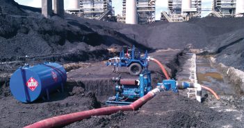 Dewatering of a coal yard
