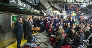NYC Mayor Bloomberg Takes Ceremonial First Ride on No. 7 Line Extension Mayor Michael R. Bloomberg joined MTA officials