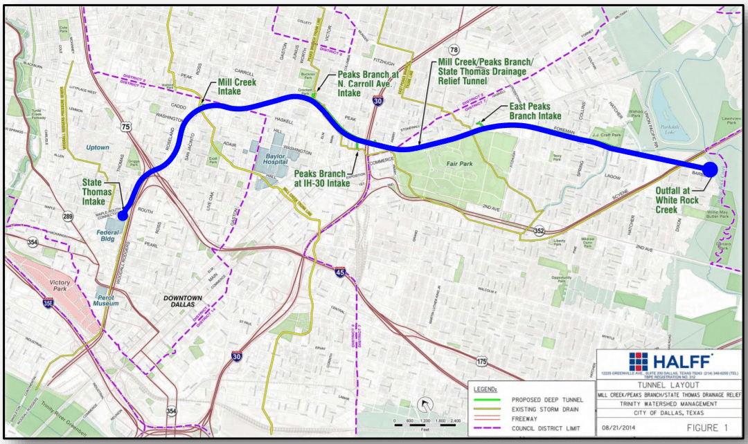 Dallas Tunnel System Map